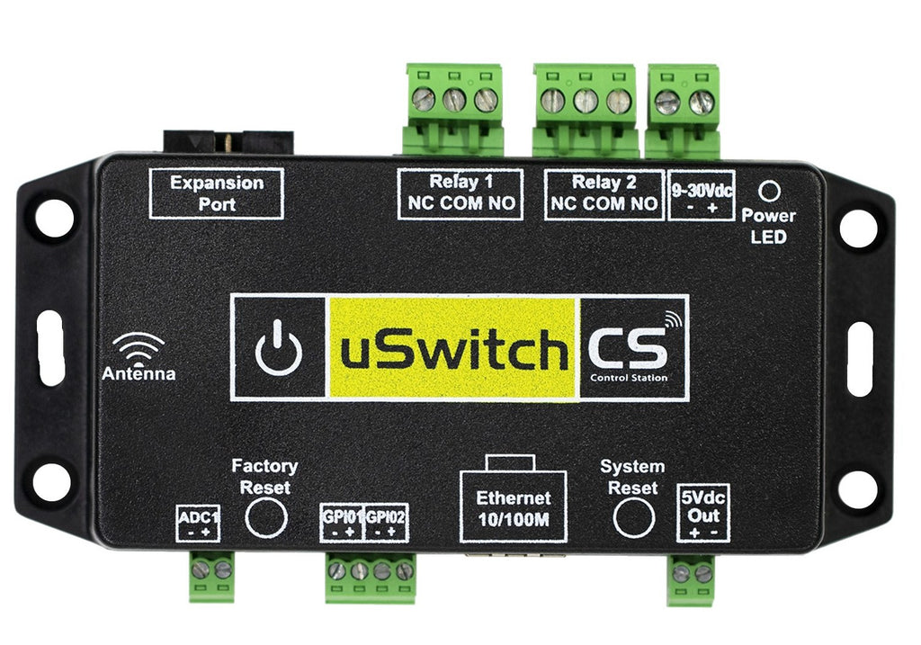 Uswitch Relés e E/S uSwitch CS controlados por web vía Wi-Fi/Ethernet